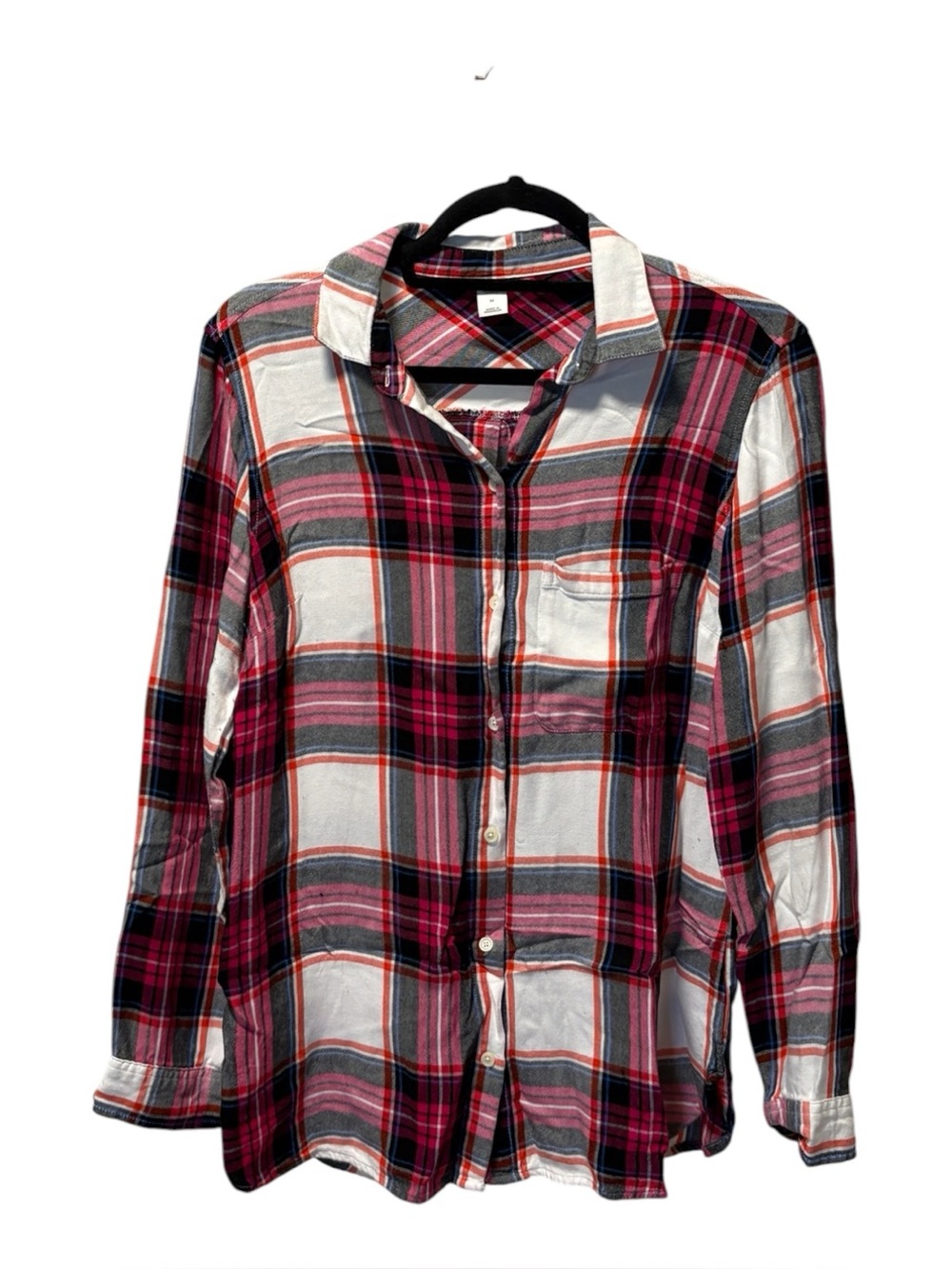 Old Navy Pink and Gray Plaid Button-Down Shirt